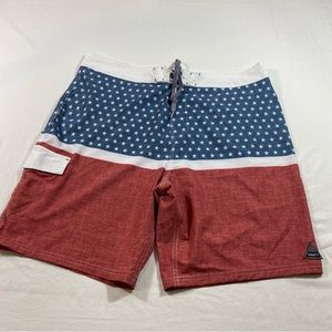 Trinity  Board Shorts Patriotic Red white blue Boardshorts men shorts size 38